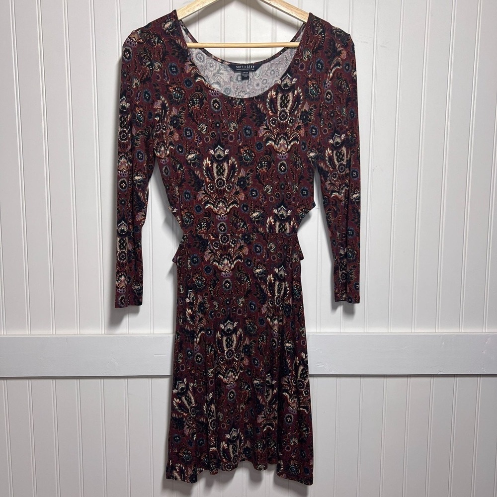 American Eagle Dress Whimsigoth Festival Hippie Soft Sexy Paisley Floral Cutout